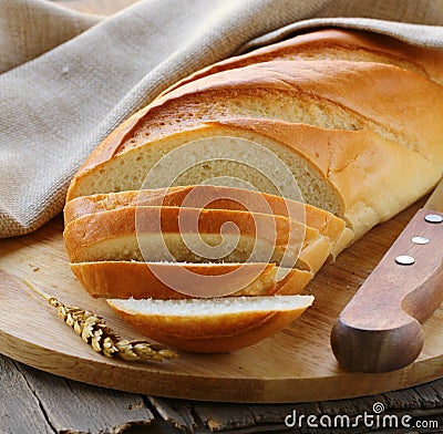 Fresh white loaf of bread Stock Photo