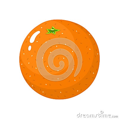 Fresh whole orange fruit isolated on white background. Tangerine. Organic fruit. Cartoon style. Vector illustration for any design Vector Illustration