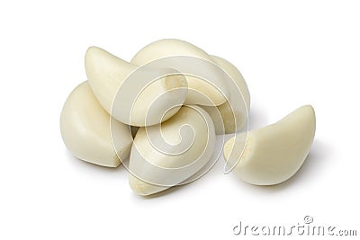 Fresh whole peeled garlic cloves Stock Photo