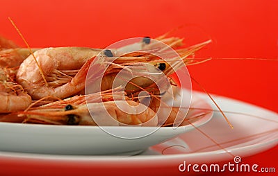 Fresh whole prawns Stock Photo