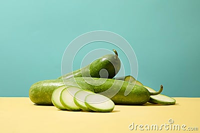 Winter melon (Benincasa hispida) is a vegetable with low carb Stock Photo