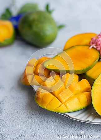 Fresh mango Fruits in raw formate. Stock Photo