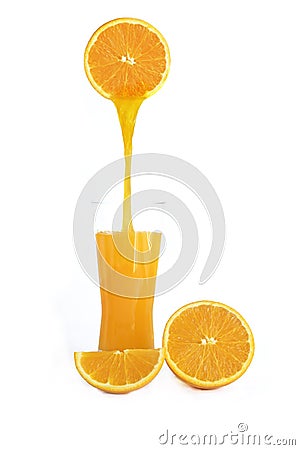 Fresh yellow oranges on white Stock Photo