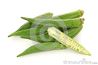 Fresh young okra Stock Photo