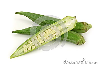 Fresh young okra Stock Photo