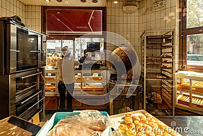 Freshly baked delicious cakes, Huaihai Shanghai 2023 Editorial Stock Photo