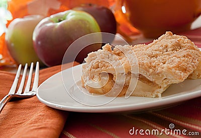 Freshly Baked Dutch Apple Pie Stock Photo