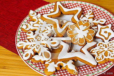 Homemade Christmas gingerbread. Stock Photo