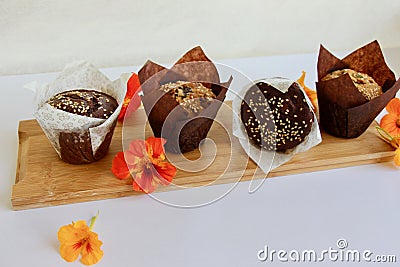 Freshly baked muffins for breakfast Stock Photo