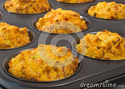 Freshly baked savoury muffins Stock Photo