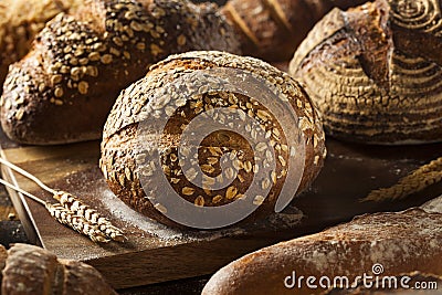 Freshly Baked Whole Wheat Bread Stock Photo