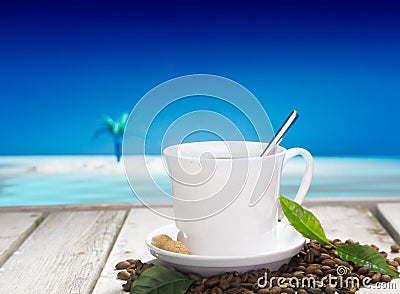 Freshly brewed cup of coffee Stock Photo