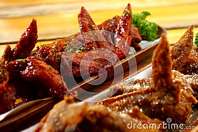 Freshly cooked Buffalo wings Stock Photo