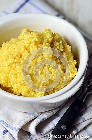 Freshly cooked millet Stock Photo