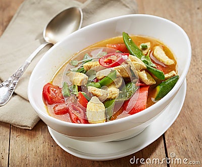 Freshly cooked spicy chicken soup Stock Photo