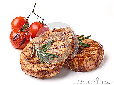 freshly grilled steaks Stock Photo