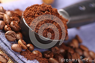 Freshly ground coffee Stock Photo