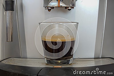 Freshly home made espresso coffee in a cup Stock Photo
