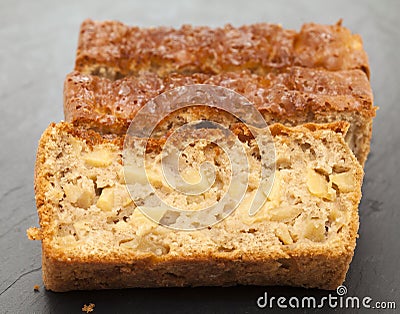 freshly made apple loaf cake Stock Photo