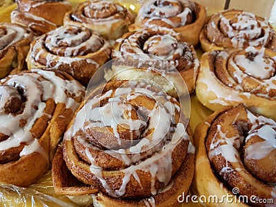 Freshly made cinnamon buns Stock Photo