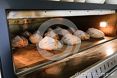 Freshly made yummy homemade breads from the oven Stock Photo