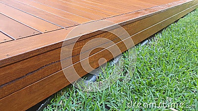 Freshly oiled Australian spotted Gum timber Stock Photo