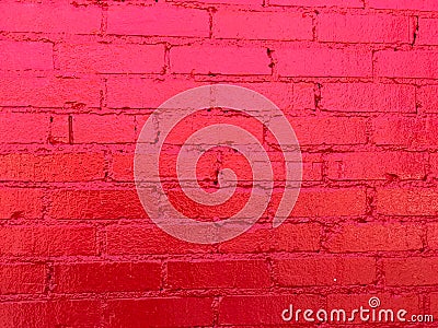Freshly Painted Red Brick Wall Stock Photo