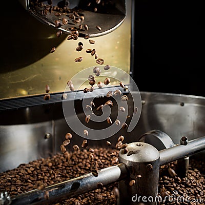 Freshly roasted coffee beans Stock Photo