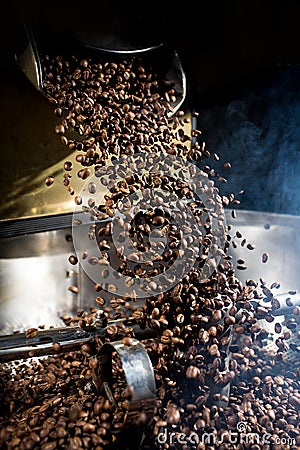 Freshly roasted coffee beans Stock Photo