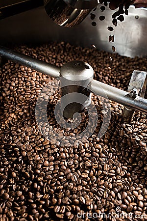 Freshly roasted coffee beans Stock Photo