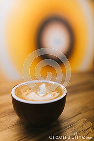 Freshly served latte Stock Photo