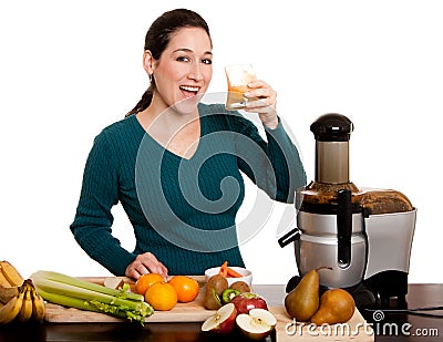 Freshly squeezed organic fruit juice Stock Photo