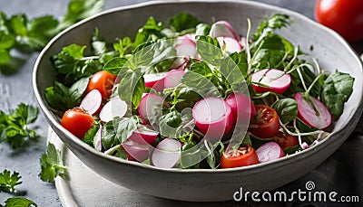 Freshness in a bowl - A vibrant salad ready to be enjoyed! Stock Photo