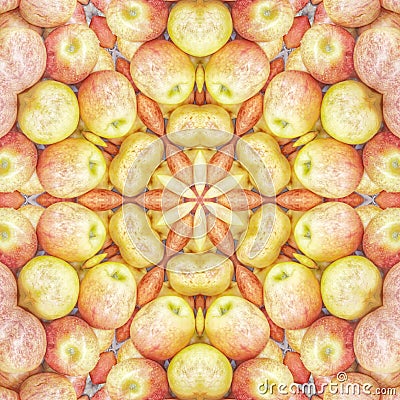 Freshness fruits in mandala isolated in white background Stock Photo