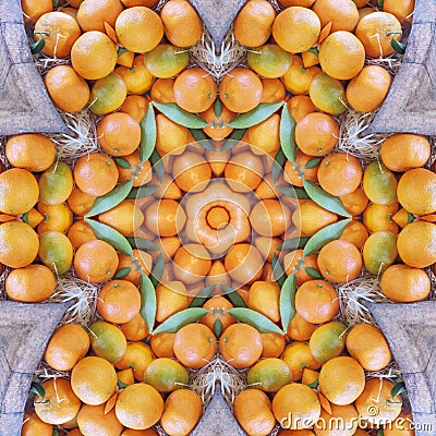 Freshness fruits in mandala isolated in white background Stock Photo