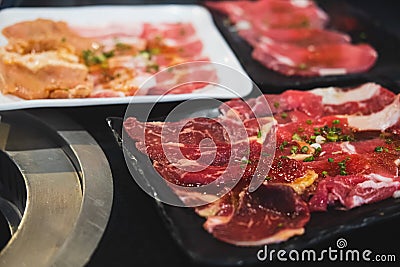 Freshness Japanese meat for BBQ or yakiniku style Stock Photo