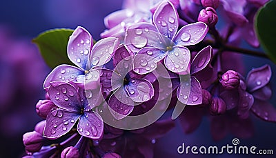 Freshness of nature beauty in a bouquet of lilac flowers generated by AI Stock Photo