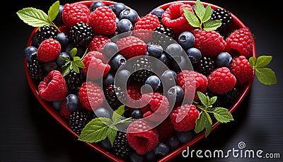 Freshness of nature berry fruit in a bowl generated by AI Stock Photo