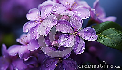 Freshness of nature in a bouquet of lilac hydrangea flowers generated by AI Stock Photo