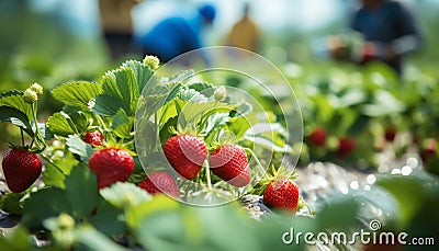 Freshness of strawberry, nature sweet gourmet dessert generated by AI Stock Photo