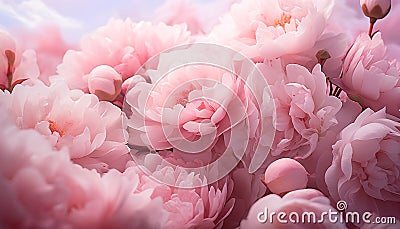 Freshness of summer vibrant peony bouquet, a gift of love generated by AI Stock Photo