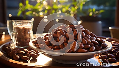 Freshness on table, gourmet dessert, snack, chocolate generated by AI Stock Photo
