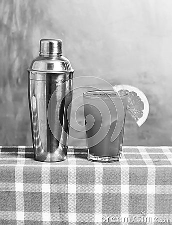 Freshness tropical cocktail and shaker Stock Photo
