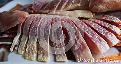 Freshwater fish cut into pieces Stock Photo