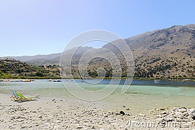 The freshwater lake Kournas. Crete. Greece Stock Photo