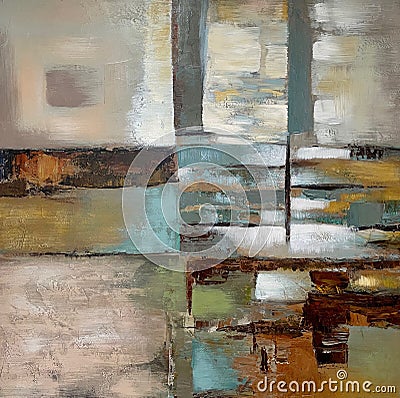 A colorful contemporary abstract geometric painting Stock Photo