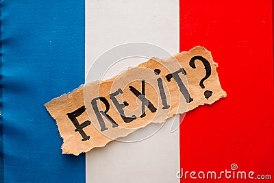 FREXIT inscription on torn paper sheet Stock Photo