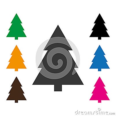 Frey flat style conifer, spruce on white background. Fir-tree, Spruce icon, conifer vector eps10 . Vector Illustration