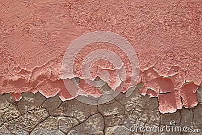 Friable peeling pink paint Stock Photo