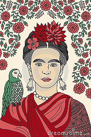 Frida Kahlo Vector Illustration